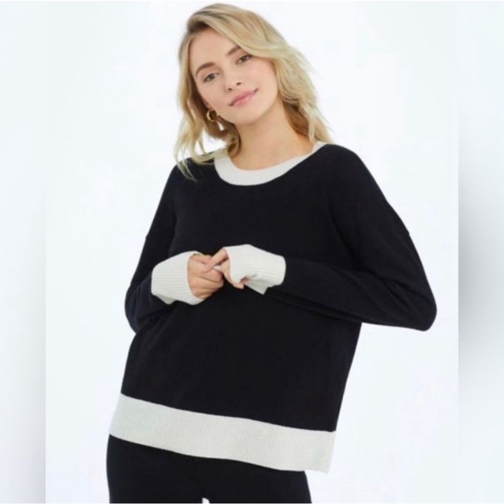 Summersalt Black and White Crew Neck Sweater